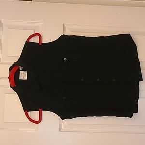 Black TR Bentley Button Down Sleeveless Blouse size S